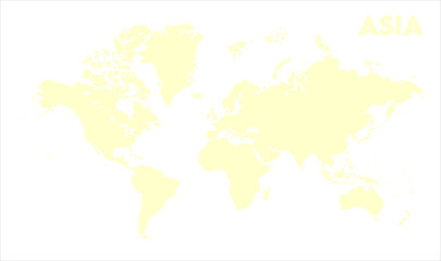 Minimalist Asia map-04, Map of Asia, highlighted on the world map, Asia on the world map, Satellite view, Asia location on the globe.