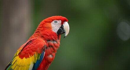 Beautiful red and yellow macaw with 4k resolution