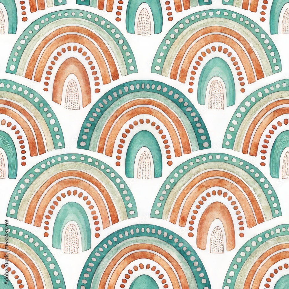 Poster seamless abstract african tribal pattern concept colorful patterned rainbows in a repeating design o