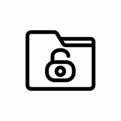 folder unlock secure private icon vector sign