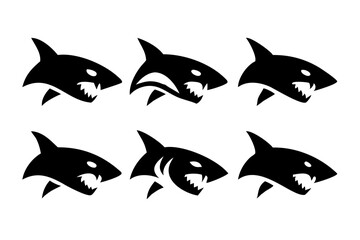 vector set of shark