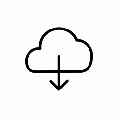 cloud download storage sync icon vector sign