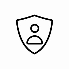 user shield security protection icon vector sign