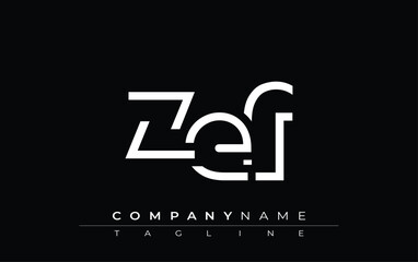 ZEF abstract letter design. Modern Business Logo Design With Abstract Typography and Contemporary Style