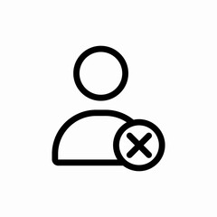 user profile cancel rejected icon vector sign