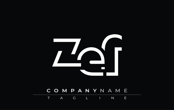 ZEF abstract letter design. Modern Business Logo Design With Abstract Typography and Contemporary Style