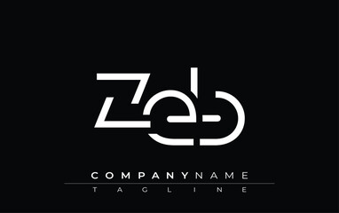 ZEB abstract letter design. Modern Business Logo Design With Abstract Typography and Contemporary Style