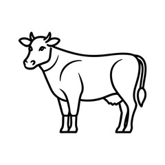 simple line art minimalist black and white illustration, abstract icon like duck,horse,cow,pig,rabbit, cock,goat,lamb etc.