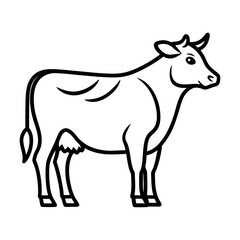 simple line art minimalist black and white illustration, abstract icon like duck,horse,cow,pig,rabbit, cock,goat,lamb etc.