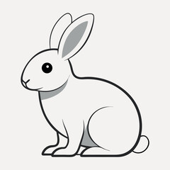 simple line art minimalist black and white illustration, abstract icon like duck,horse,cow,pig,rabbit, cock,goat,lamb etc.