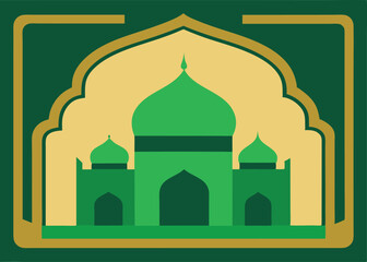 taj mahal mosque vector illustration