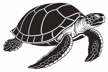 Fototapeta premium aldabra tortoise sihouette black vector
