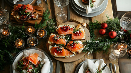 Salmon toast dinner table to cele  FA191
