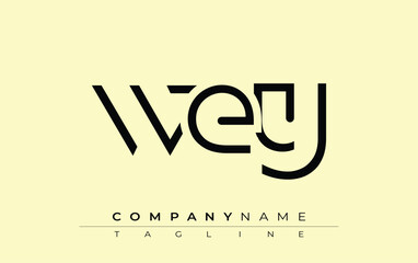 Obraz premium WEY abstract letter design. Modern Business Logo Design With Abstract Typography and Contemporary Style