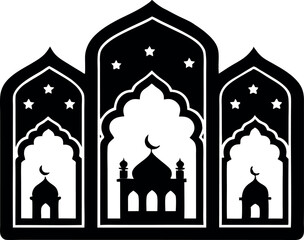 silhouette of a mosque