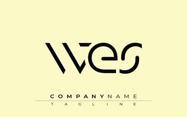 WES abstract letter design. Modern Business Logo Design With Abstract Typography and Contemporary Style
