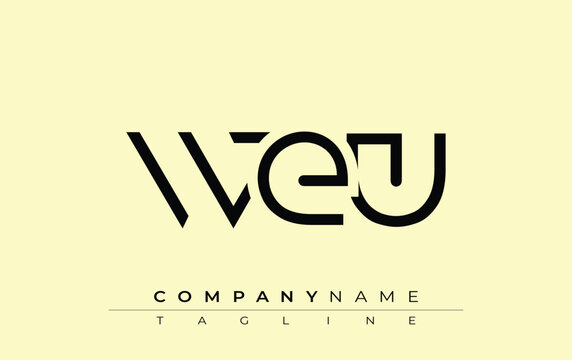 WEU abstract letter design. Modern Business Logo Design With Abstract Typography and Contemporary Style