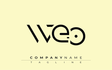 WEO abstract letter design. Modern Business Logo Design With Abstract Typography and Contemporary Style