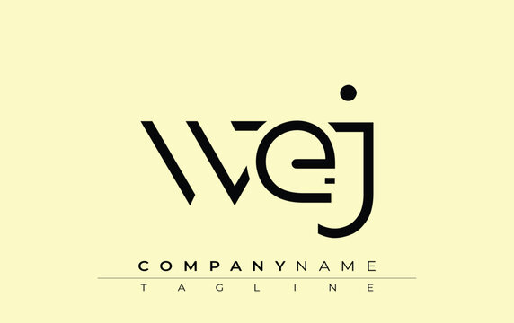 WEJ abstract letter design. Modern Business Logo Design With Abstract Typography and Contemporary Style