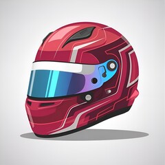 3D Racing Helmet Icon – Modern Glossy Design with Blue Visor on Transparent Background