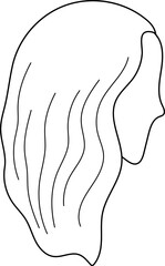 Stylized abstract head of a girl drawn with lines