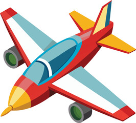 Naklejka premium vector illustration of a jet airplane, vector illustration of a plane, airplane in the sky, airplane isolated on the transparent background, 