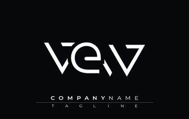 VEW abstract letter design. Modern Business Logo Design With Abstract Typography and Contemporary Style