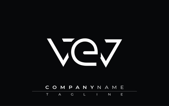 VEV abstract letter design. Modern Business Logo Design With Abstract Typography and Contemporary Style