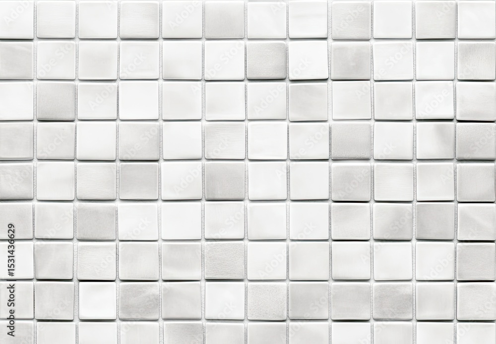 Poster white square tiles create a seamless, repeating pattern. subtle gray veining adds texture