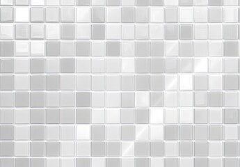 A seamless pattern of light gray and white square tiles.  Slight variations in tone create a subtle texture.  Glare highlights suggest a reflective surface