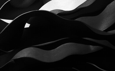 Black and white abstract wavy background
