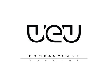 UEU abstract letter design. Modern Business Logo Design With Abstract Typography and Contemporary Style