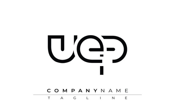 UEP abstract letter design. Modern Business Logo Design With Abstract Typography and Contemporary Style