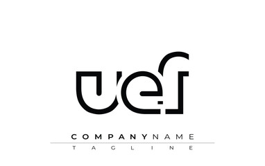 UEF abstract letter design. Modern Business Logo Design With Abstract Typography and Contemporary Style