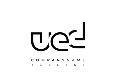 UED abstract letter design. Modern Business Logo Design With Abstract Typography and Contemporary Style