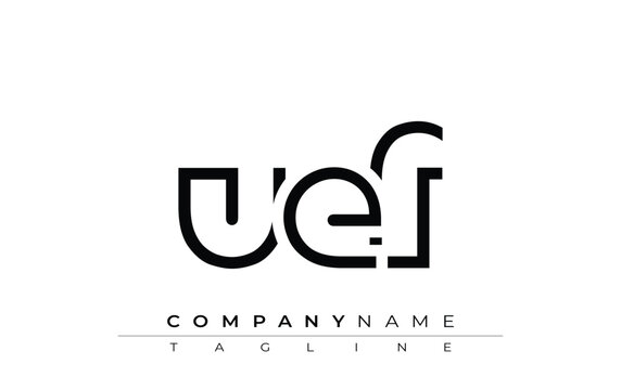 UEF abstract letter design. Modern Business Logo Design With Abstract Typography and Contemporary Style