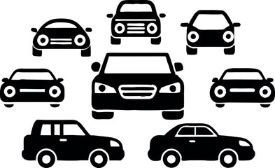 silhouette simple car collection, vector illustration flat design