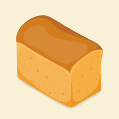 Fresh and crusty loaf of bread. Isometric flat vector illustration. Eps 10.
