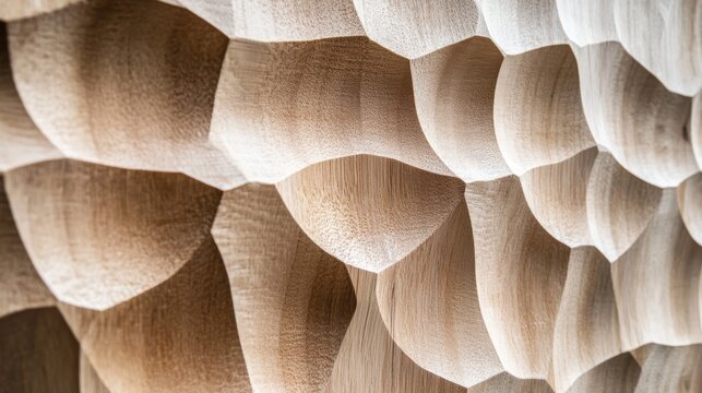 Textured wooden wall with linear relief pattern