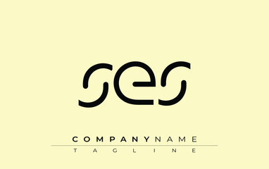 SES abstract letter design. Modern Business Logo Design With Abstract Typography and Contemporary Style