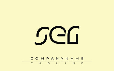 SER abstract letter design. Modern Business Logo Design With Abstract Typography and Contemporary Style