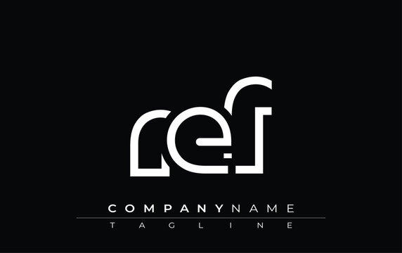 REF abstract letter design. Modern Business Logo Design With Abstract Typography and Contemporary Style