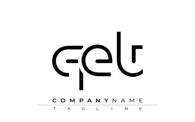 QET abstract letter design. Modern Business Logo Design With Abstract Typography and Contemporary Style