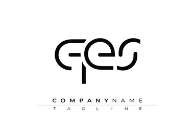 QES abstract letter design. Modern Business Logo Design With Abstract Typography and Contemporary Style