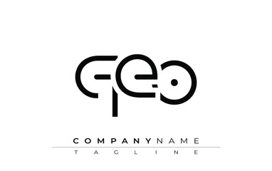 QEO abstract letter design. Modern Business Logo Design With Abstract Typography and Contemporary Style