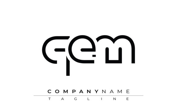 QEM abstract letter design. Modern Business Logo Design With Abstract Typography and Contemporary Style