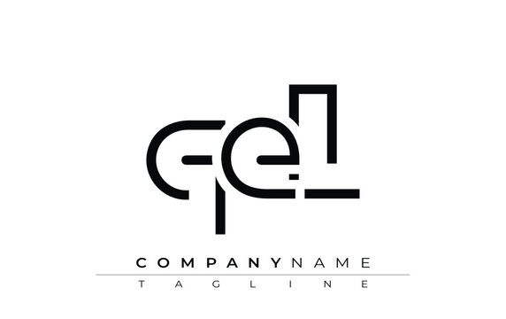 QEL abstract letter design. Modern Business Logo Design With Abstract Typography and Contemporary Style