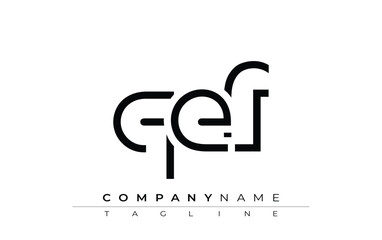 QEF abstract letter design. Modern Business Logo Design With Abstract Typography and Contemporary Style