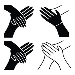 Obraz premium Hand care instructions applying lotion and wearing gloves