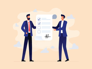 Business Agreement Two Businessmen Finalizing a Contract